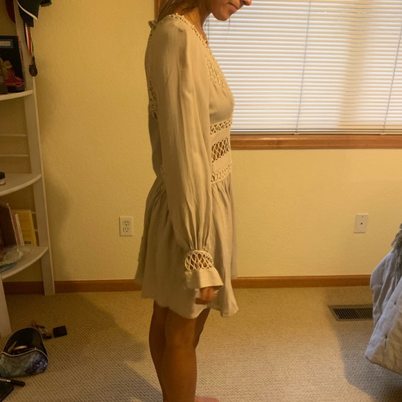 FREE PEOPLE grey detailed long sleeve DRESS - Picture 5 of 6